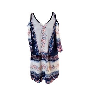 Cold-Shoulder Floral Print Dress by Go Coco